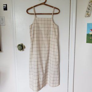 Oak + Fort Windowpane Midi Dress